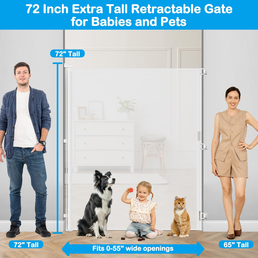 HEELALBABY 72inch mesh panel demonstrates soft, scratch-resistant barrier protecting walls and furniture.