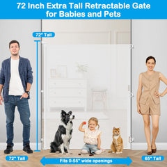 HEELALBABY 72inch mesh panel demonstrates soft, scratch-resistant barrier protecting walls and furniture.