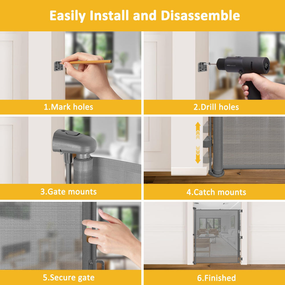 Durable mesh keeps pets contained without the rough edges of metal gates.