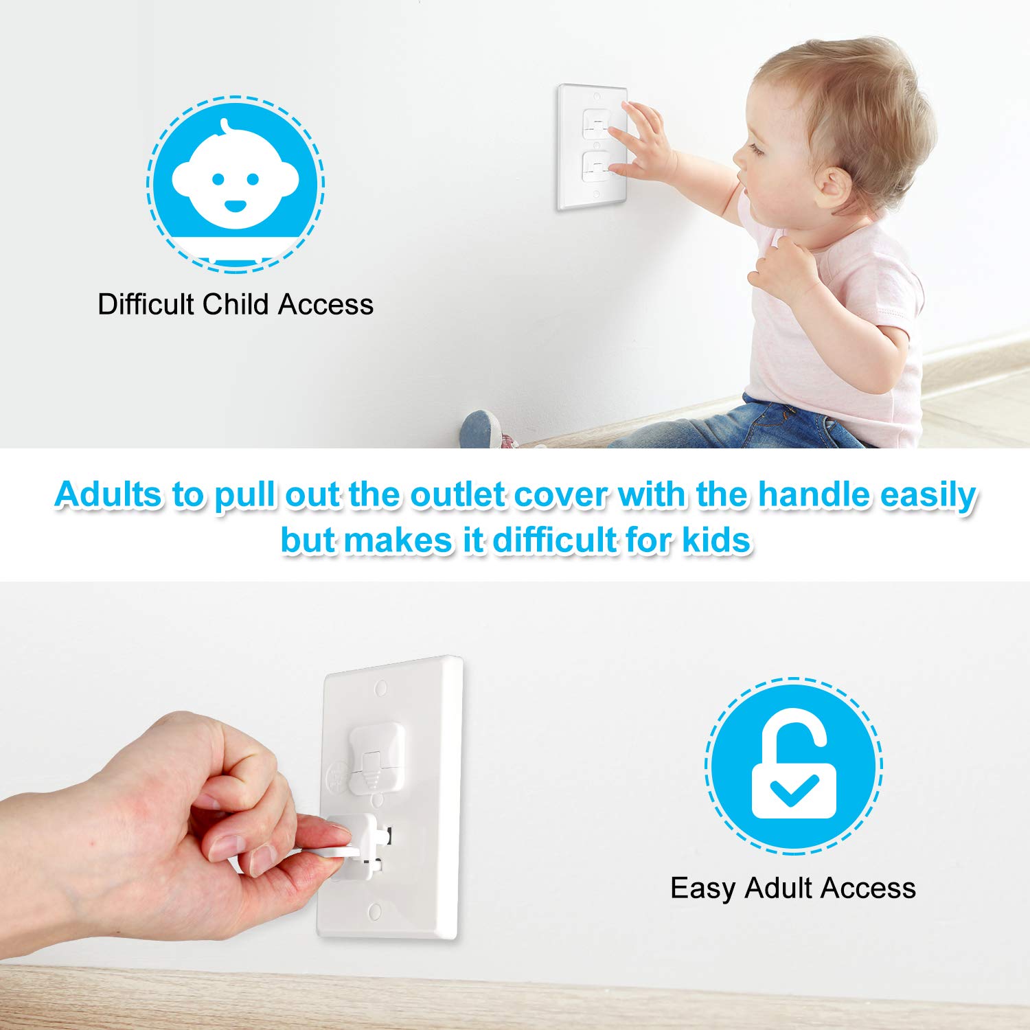 HEELALBABY ABS material outlet protectors are durable and reusable for busy homes