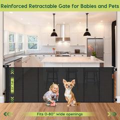 HEELALBABY extra-wide mesh gate for indoor and outdoor doorways.