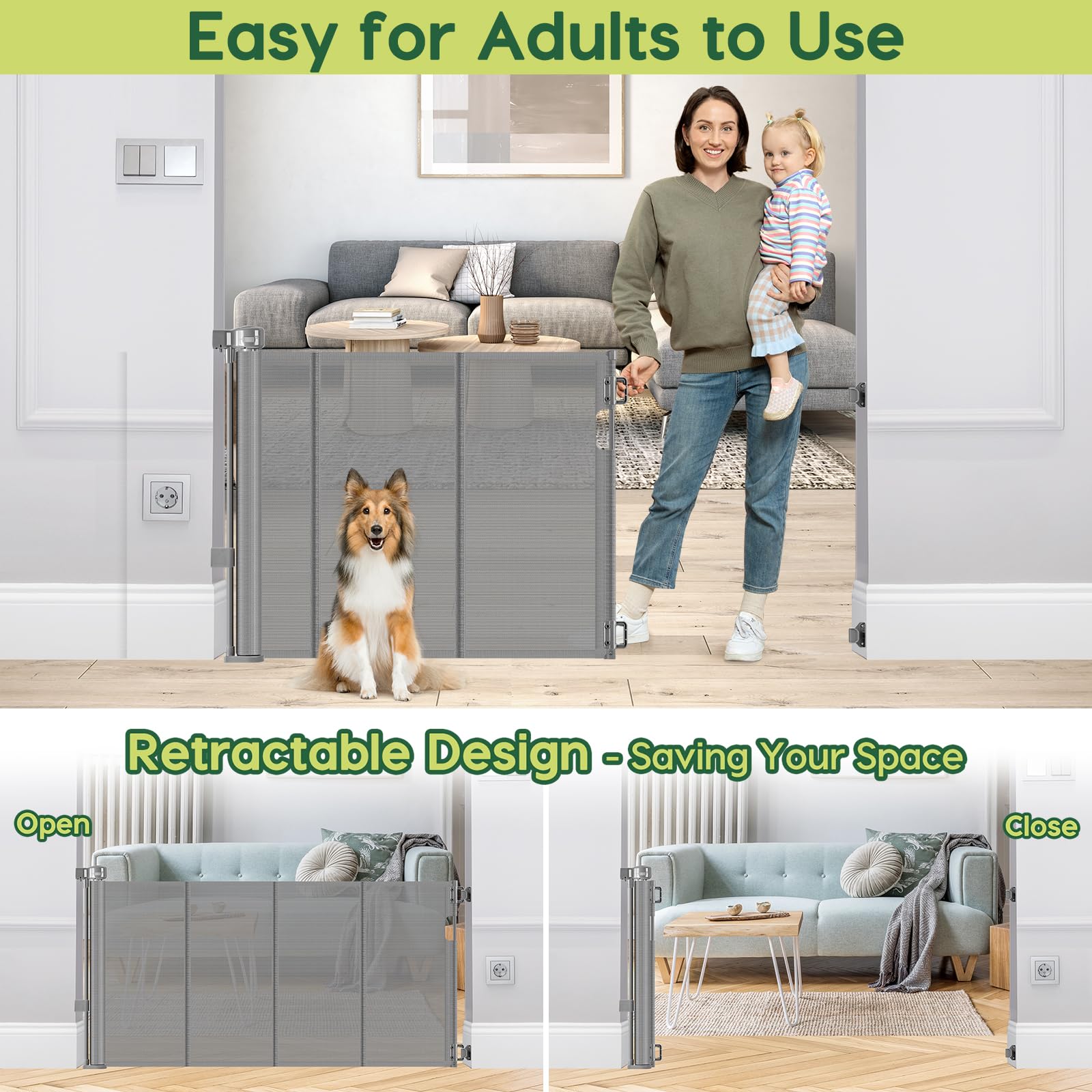HEELALBABY indoor-outdoor installation shows versatile placement for doorways, stairs, patios.