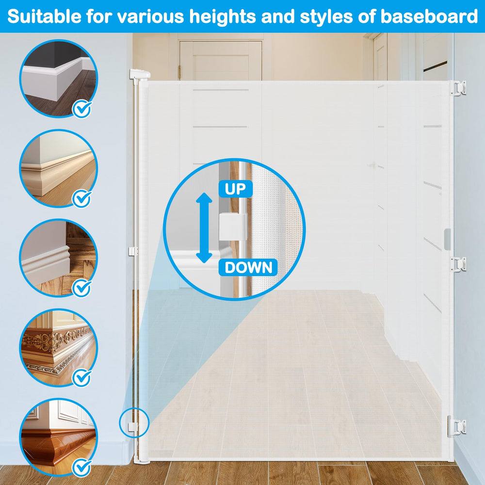 HEELALBABY kitchen doorway gate enables safe transitions between cooking and living areas.