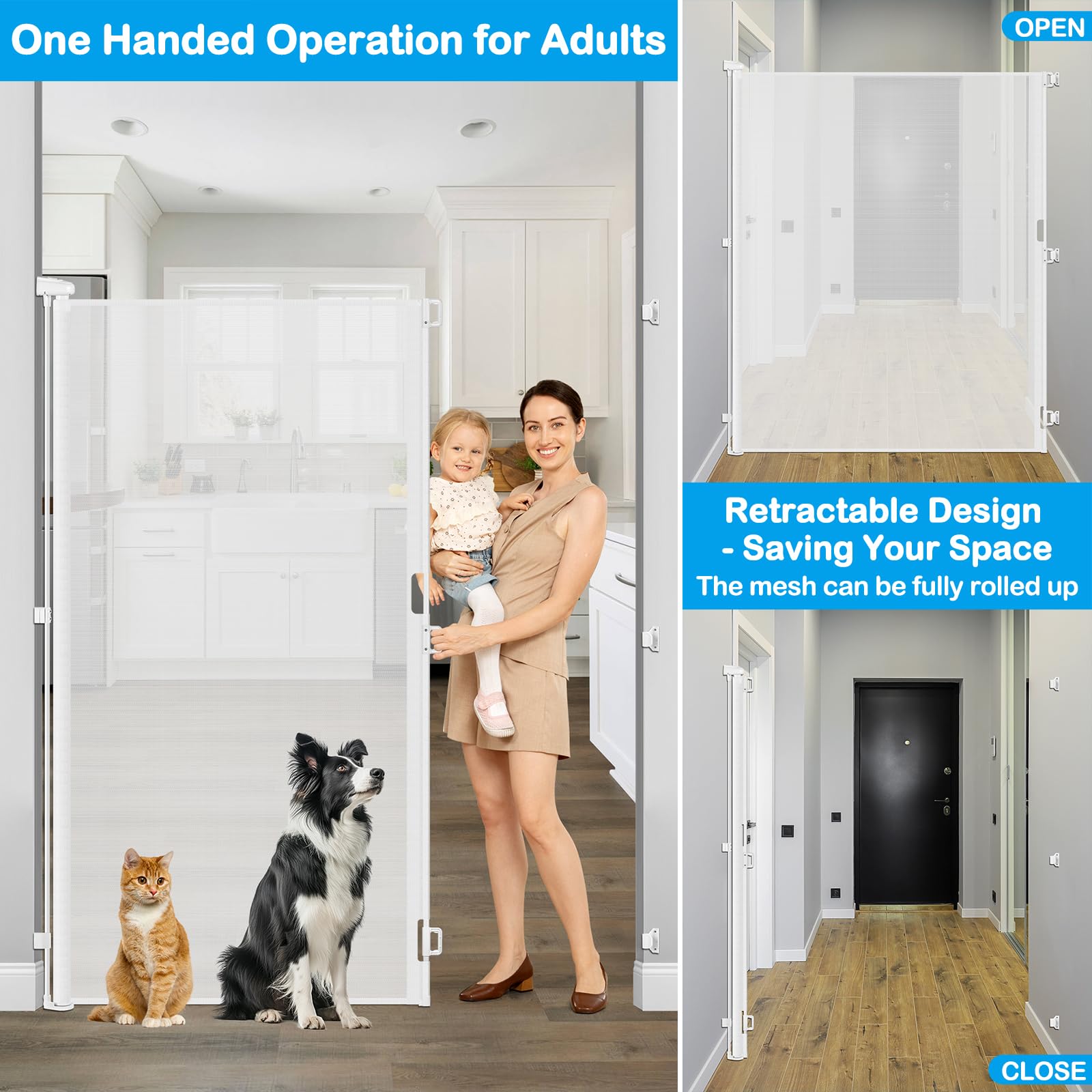 HEELALBABY one-handed operation allows passing through with a baby in arms.