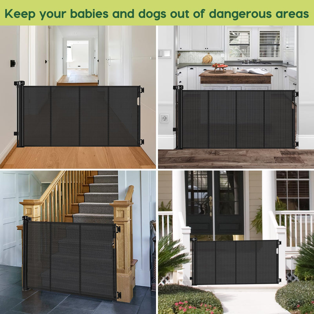 HEELALBABY 55-wide gate scratch-resistant mesh withstands curious play.