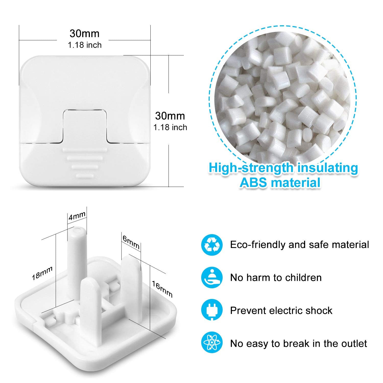 HEELALBABY standard 3-prong outlet covers blend with décor and reduce attention