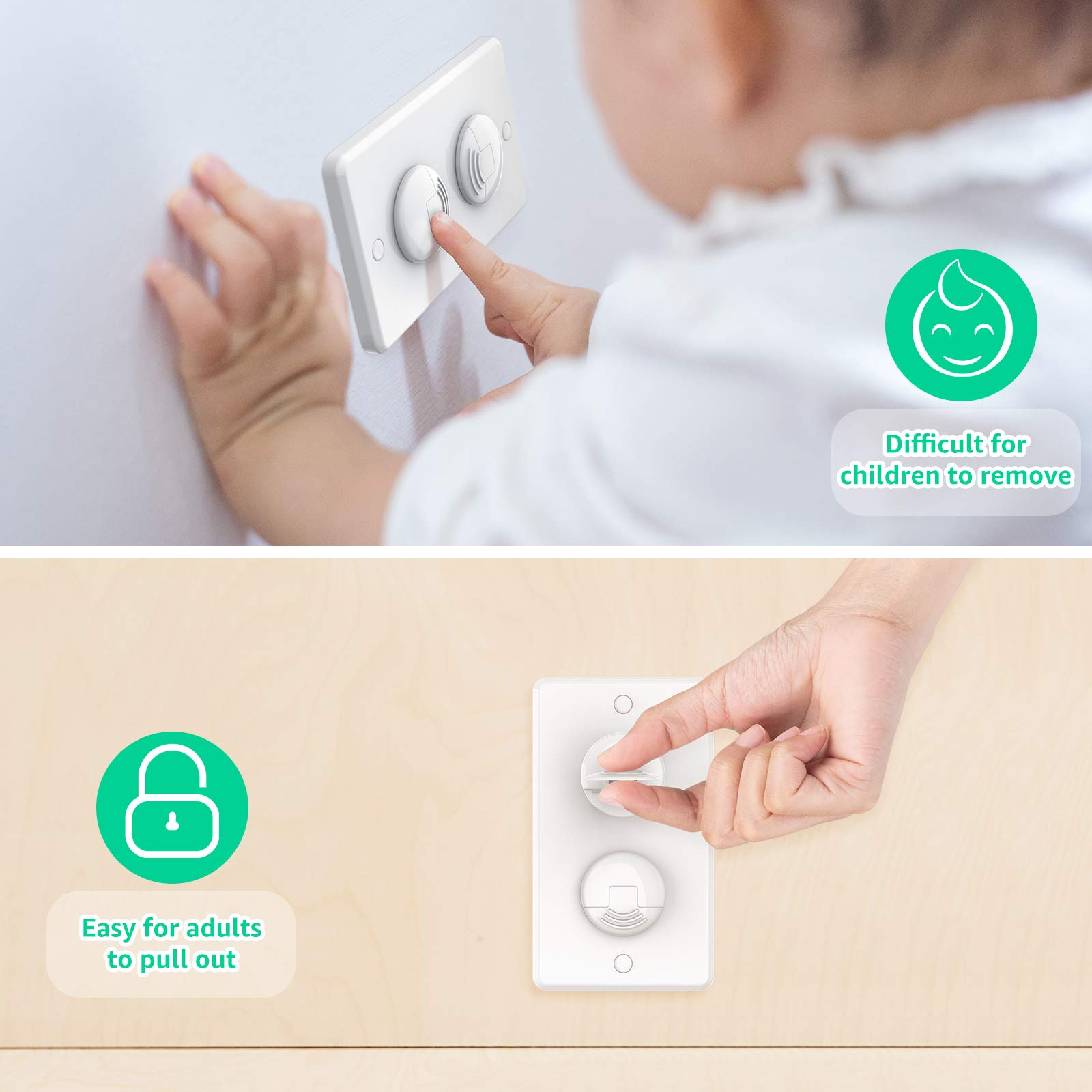 HEELALBABY four-piece set of three-prong protectors in white