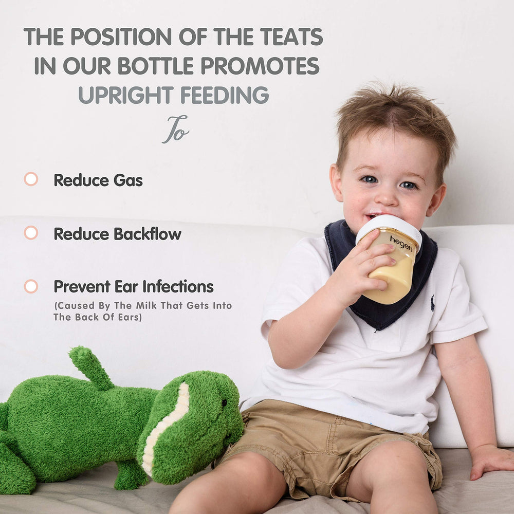 Hegen anti-colic air vent reducing air intake during feeding.