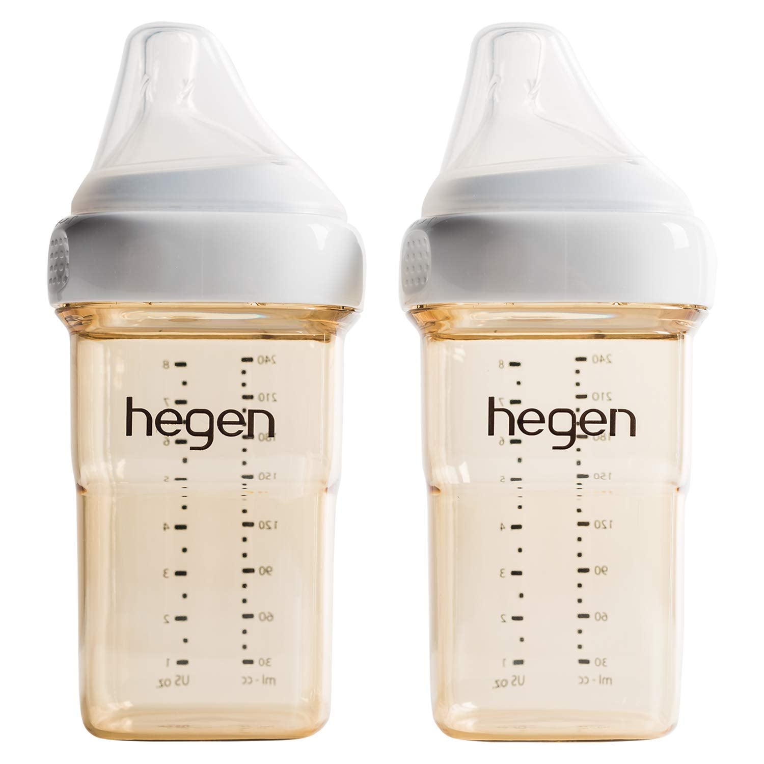 Hegen easy-to-clean anti-colic bottle 8oz with spill-free closure.