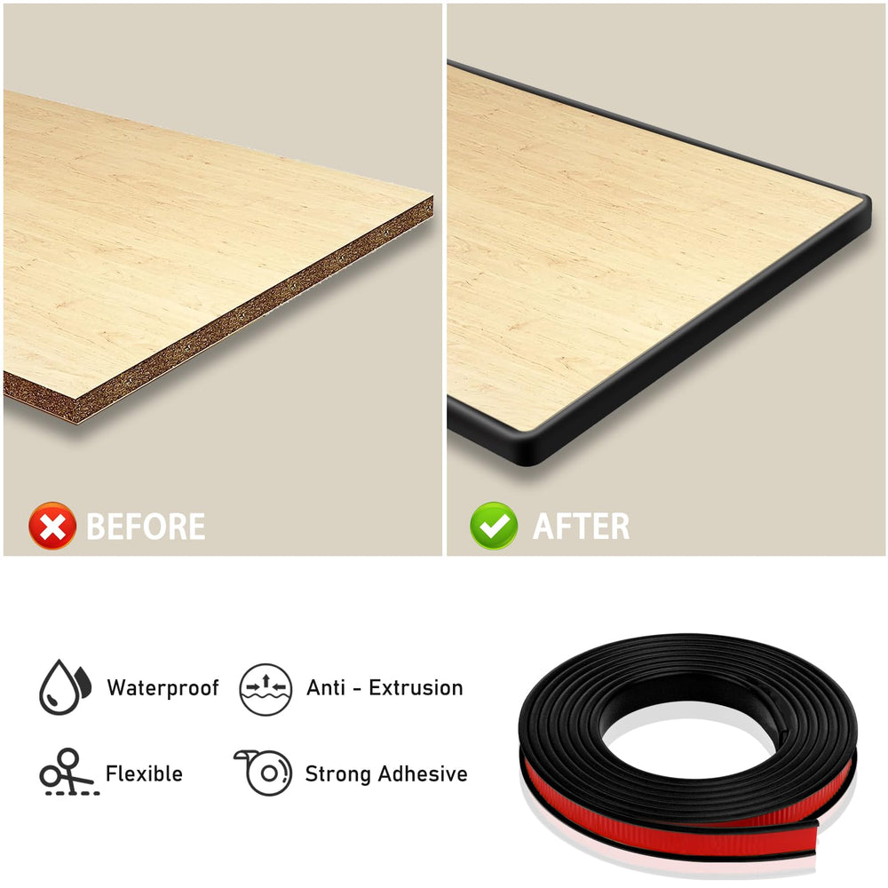 HeiPen adhesive edge trim for a smooth, safe desk edge with quick application.