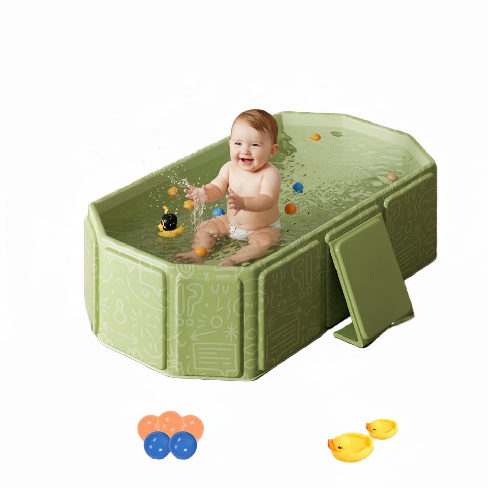 HeiheiTom baby bathtub in spacious design, supports newborn to toddler use