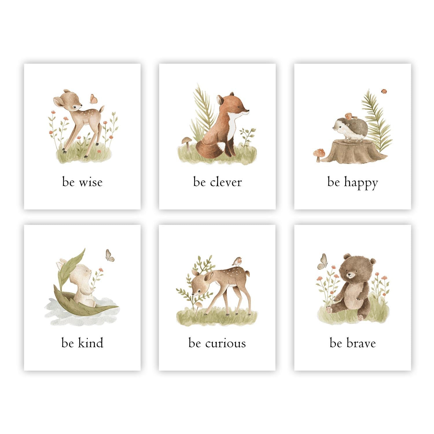 heilkee woodland nursery decor featuring a deer print for kids room display