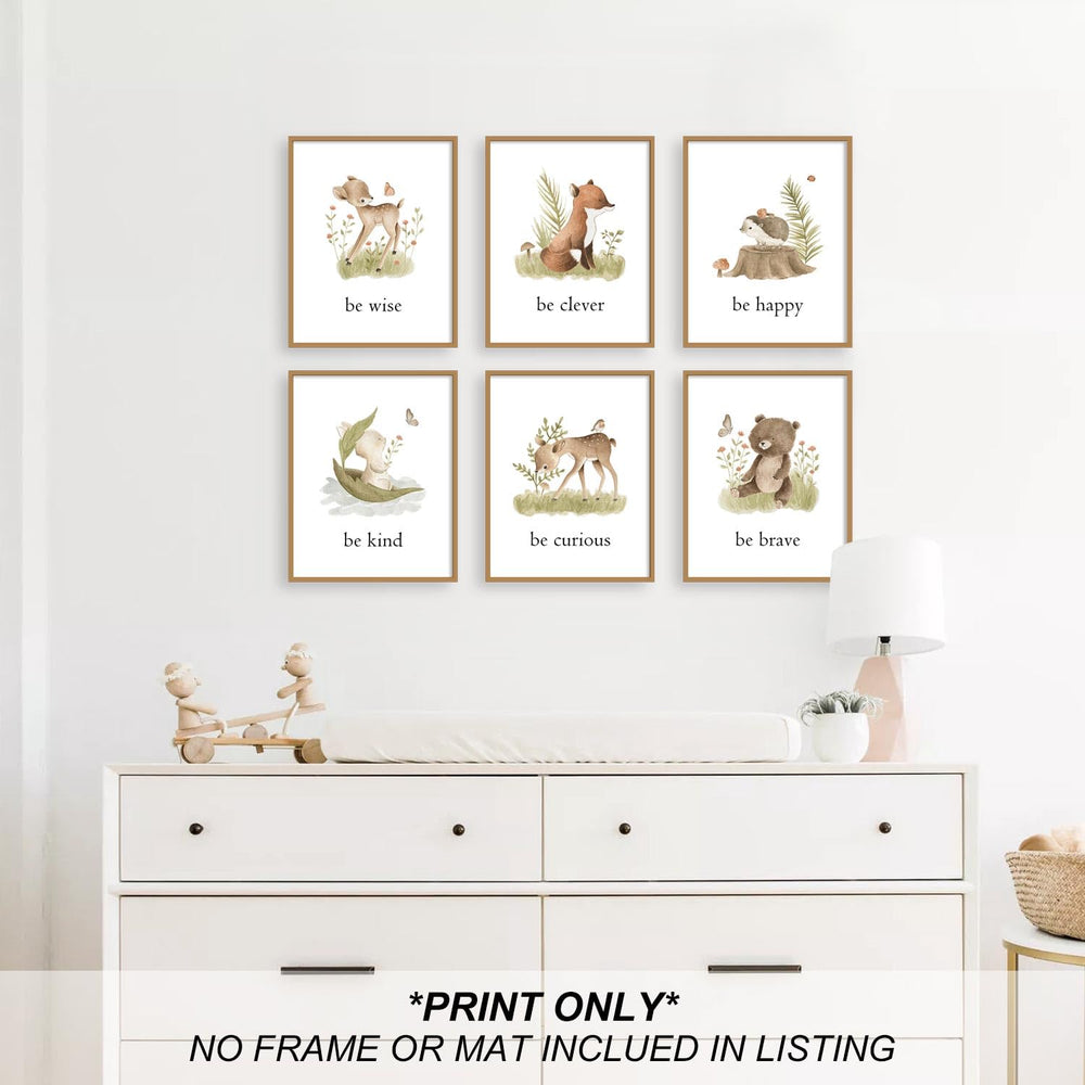 heilkee woodland nursery decor forest scene print for gender neutral spaces
