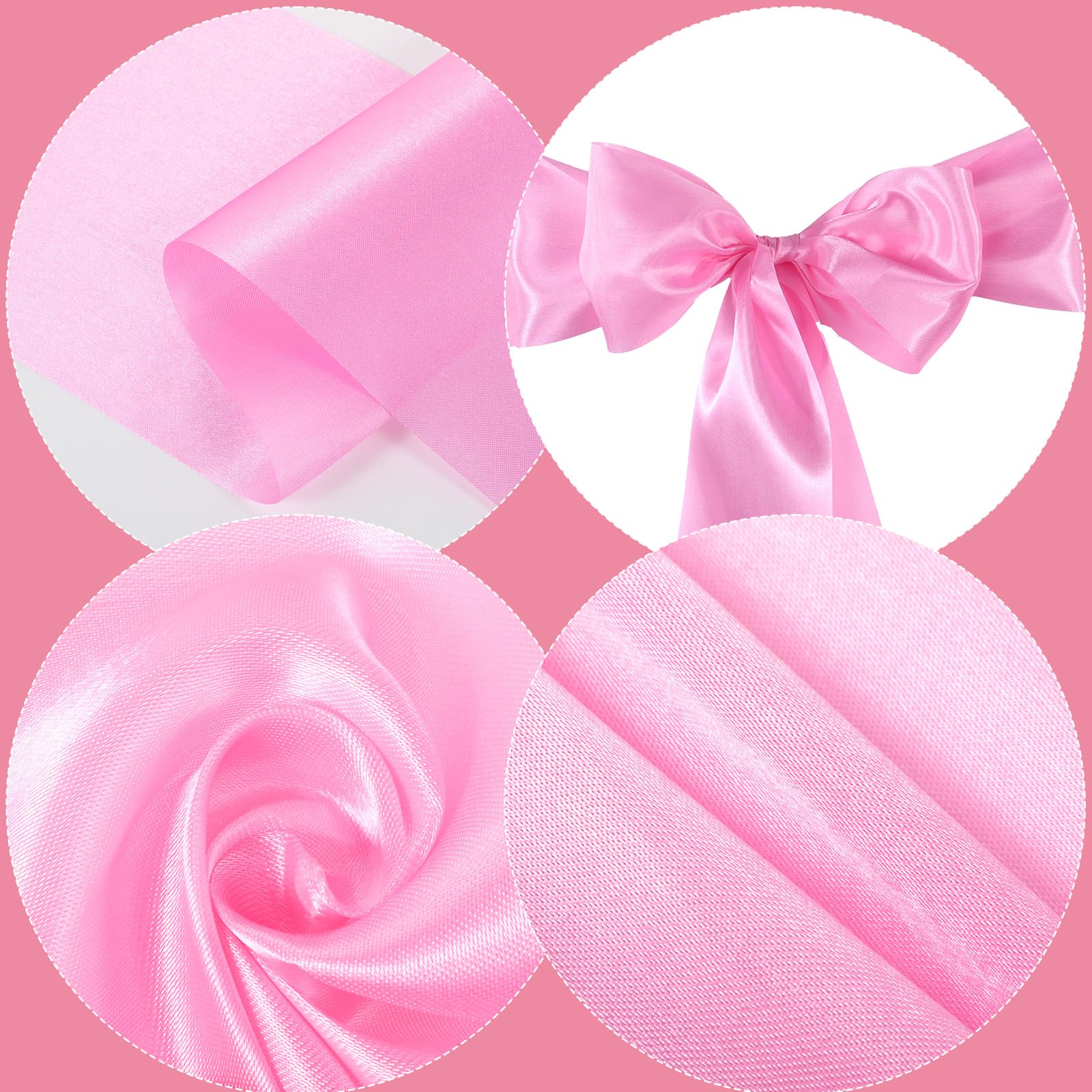 HekouJiub pink sash close-up shows glossy sheen and durability