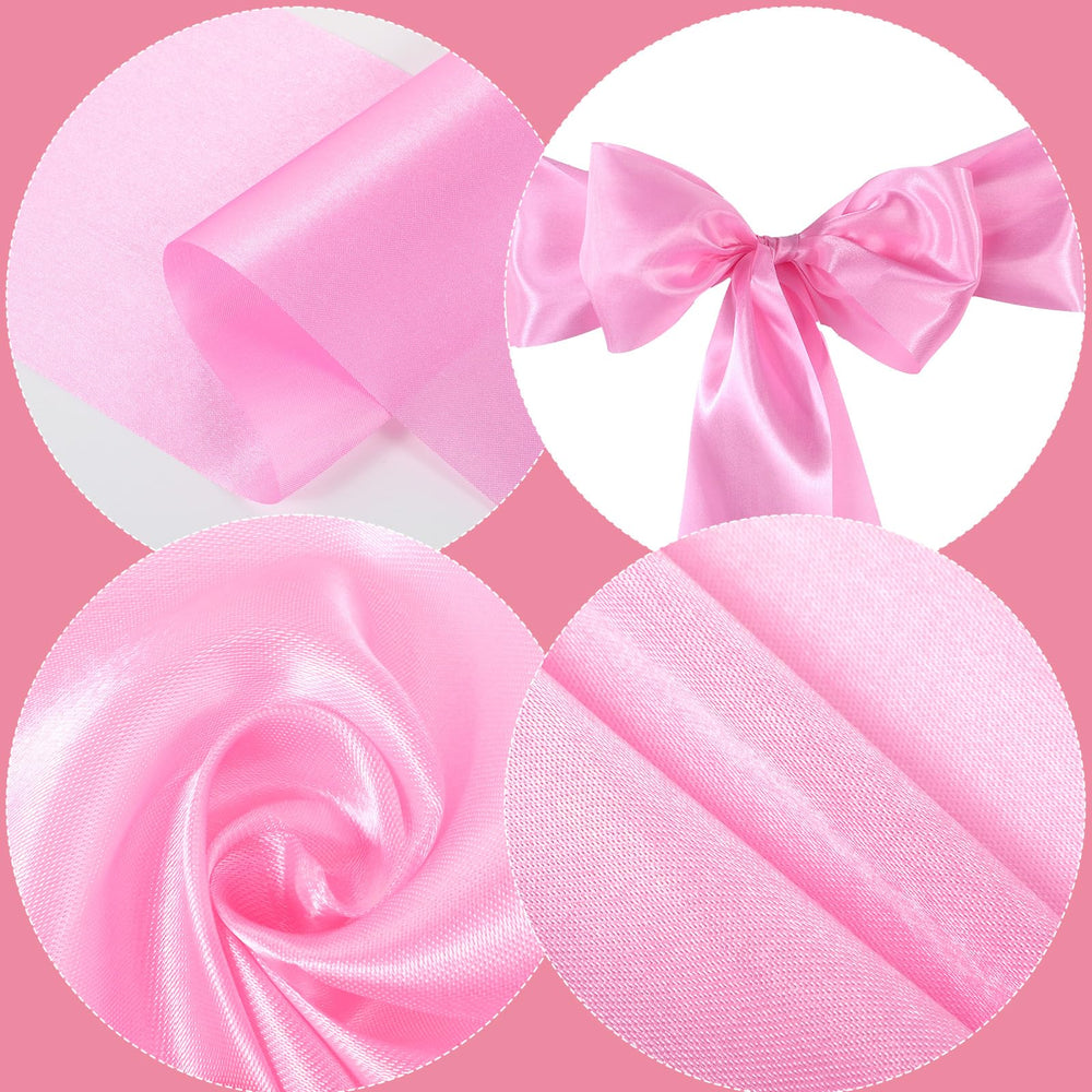 HekouJiub pink sash close-up shows glossy sheen and durability