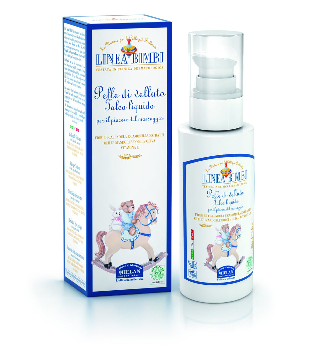 Helan Bimbi liquid talc for gentle baby massage and bonding