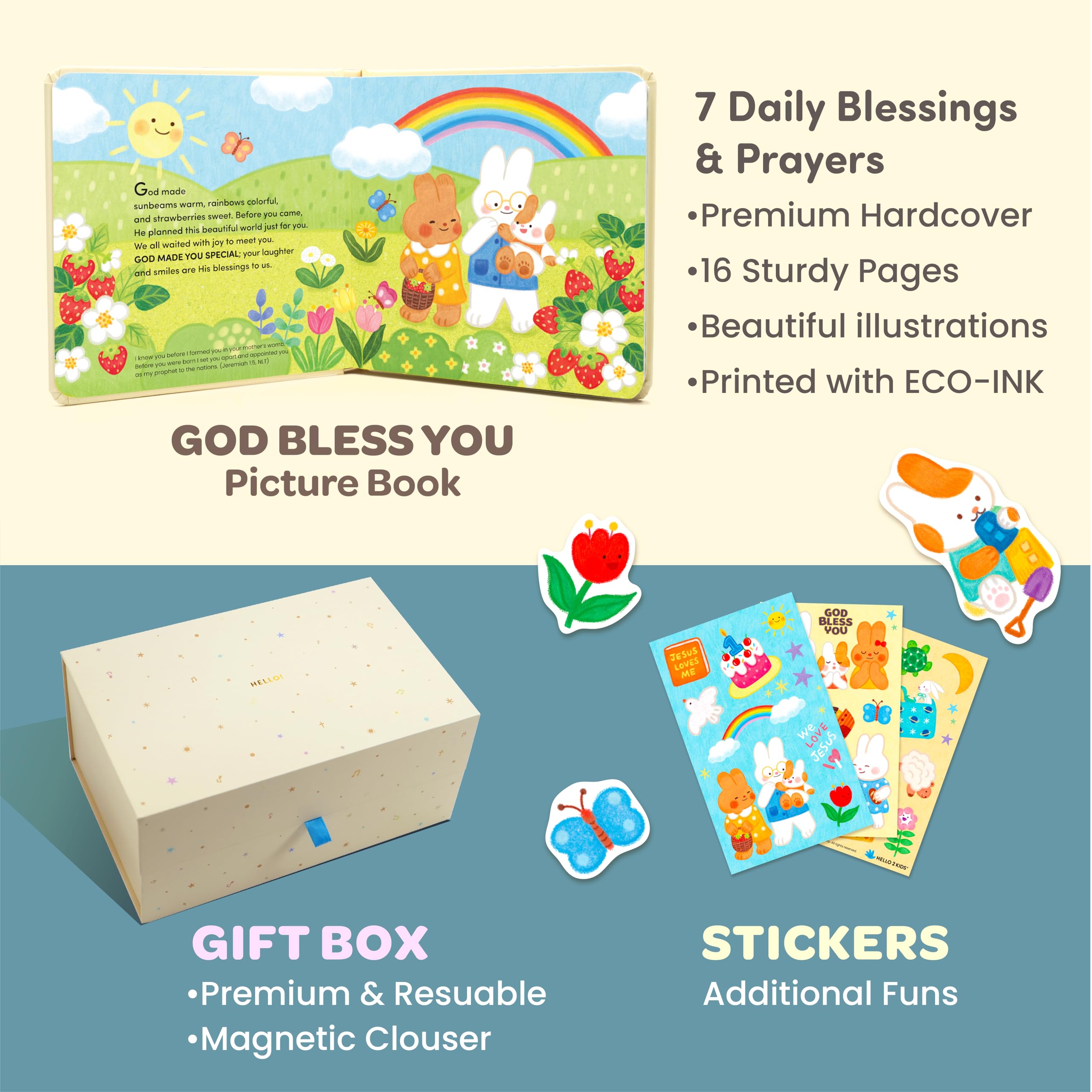 Hello 2 Kids Keepsake Box stores memories and stickers