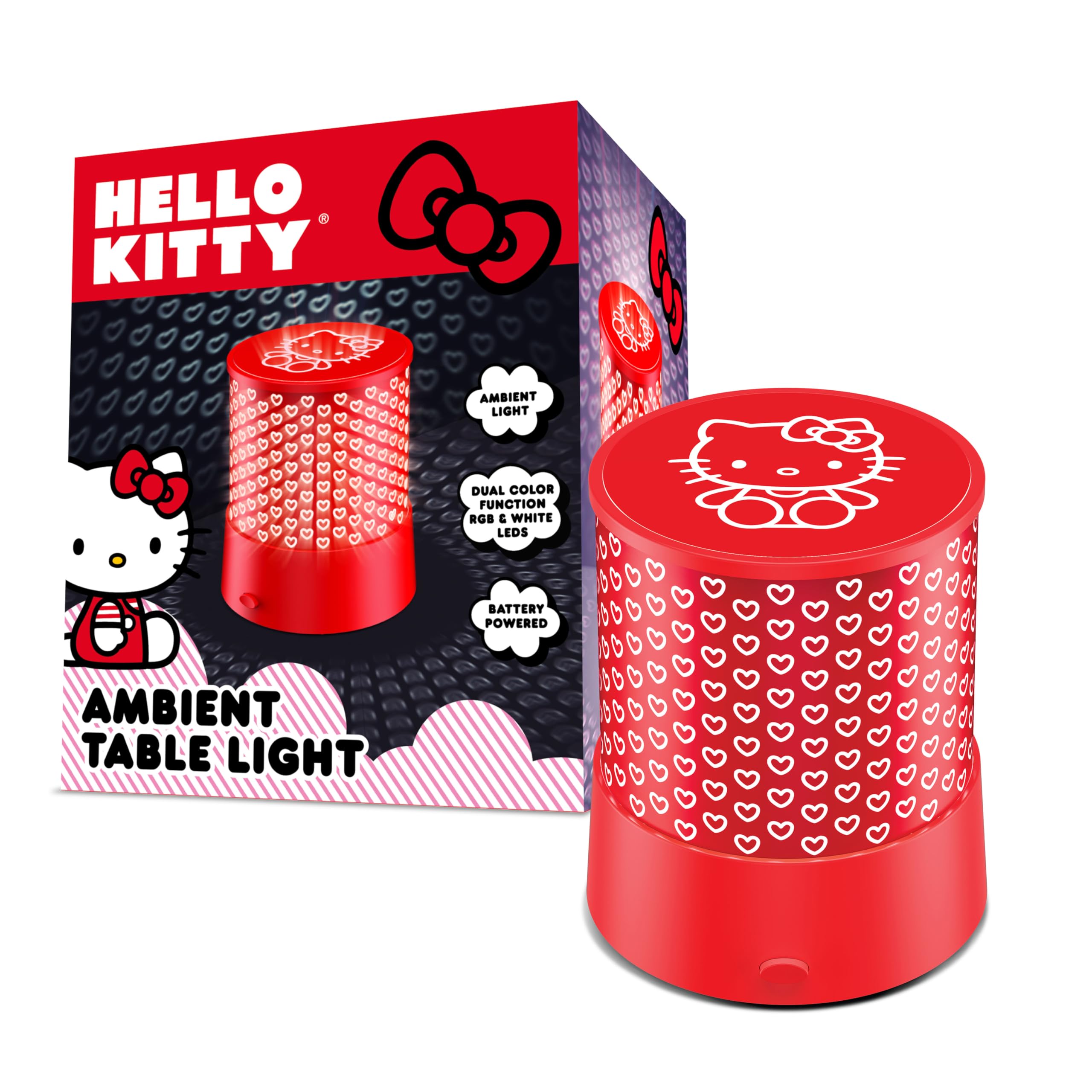 Hello Kitty ambient table light on a desk for warm, focused tasks.