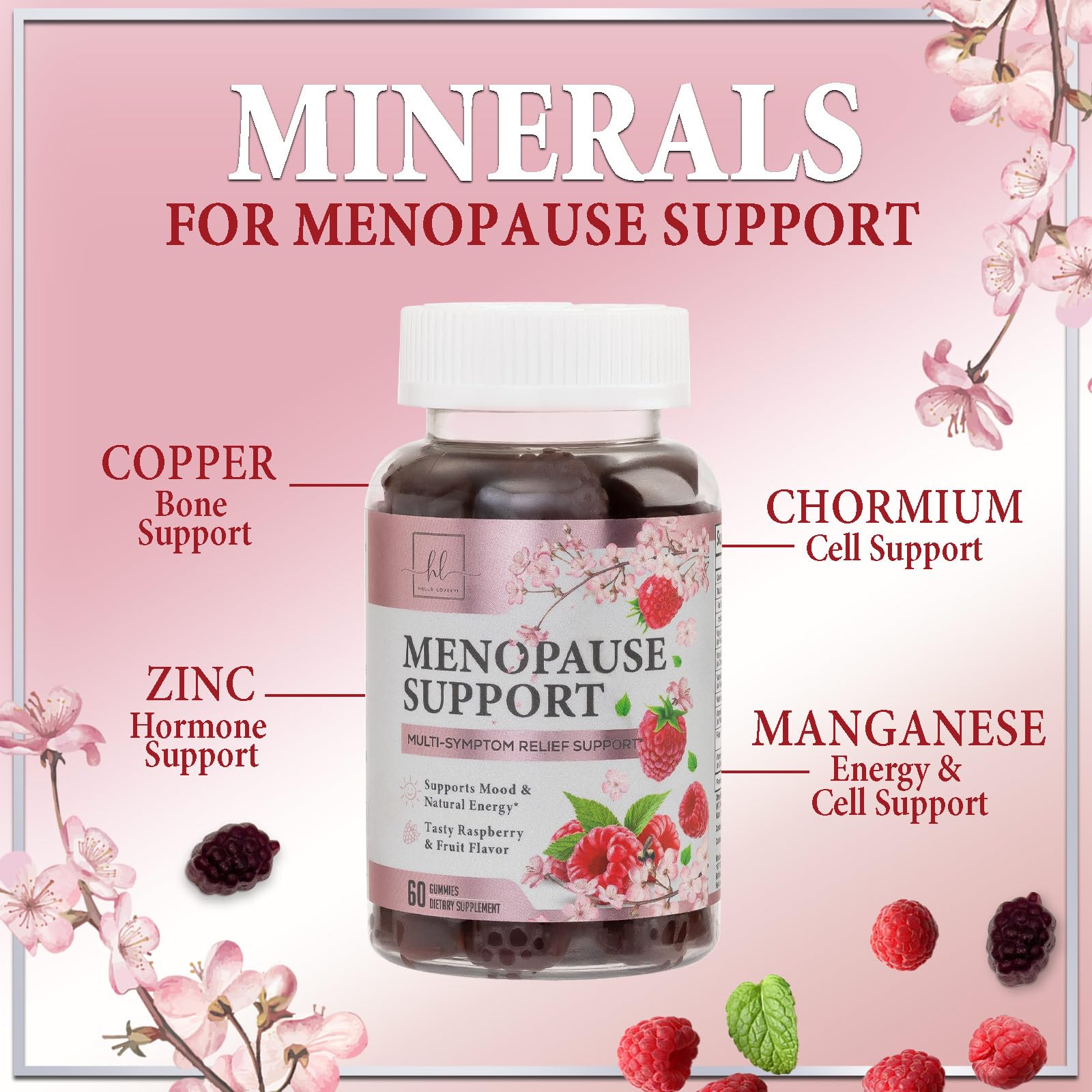 Hello Lovely menopause gummies in hand demonstrates discreet on-the-go menopause support.