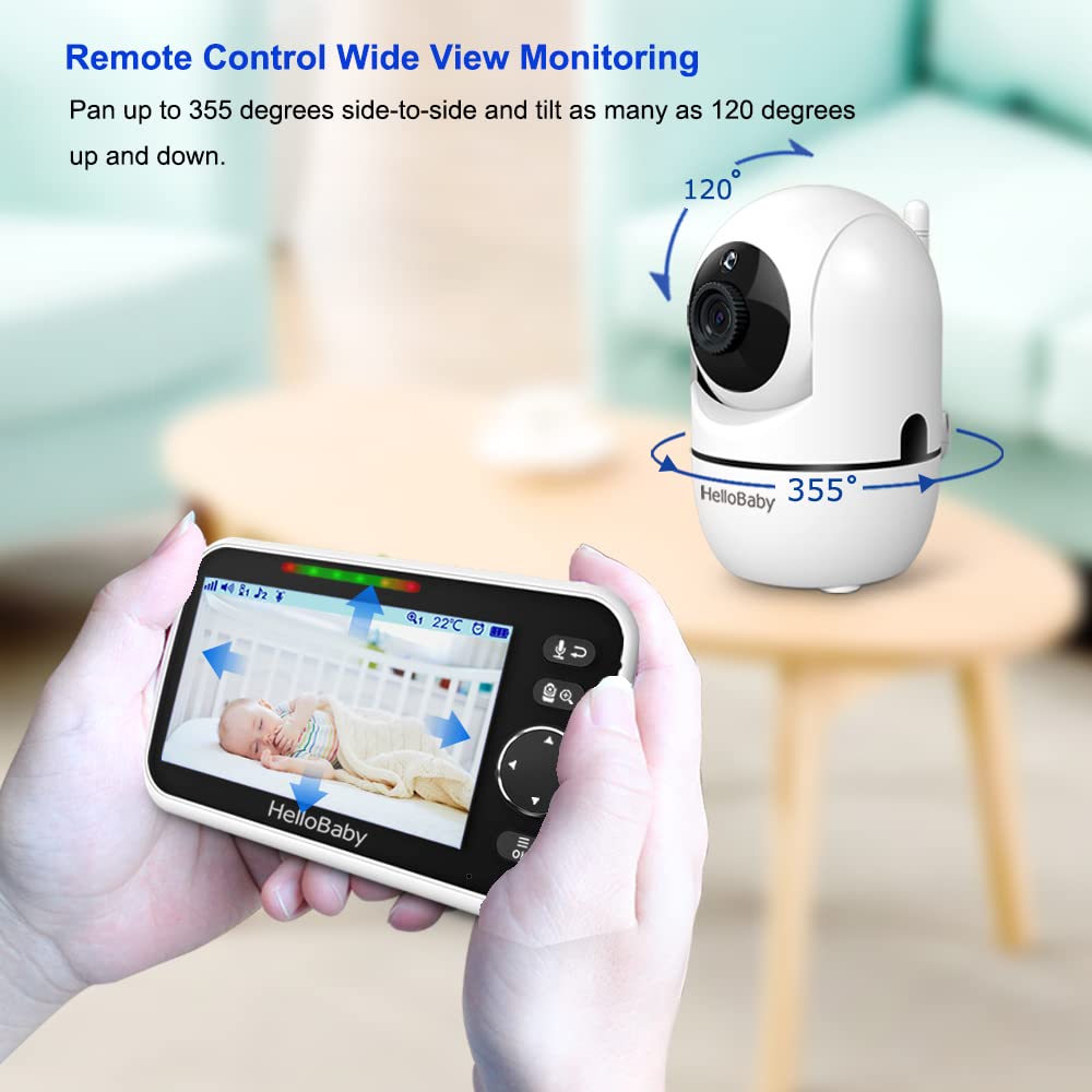HelloBaby 1000ft outdoor range enables monitoring across spaces.