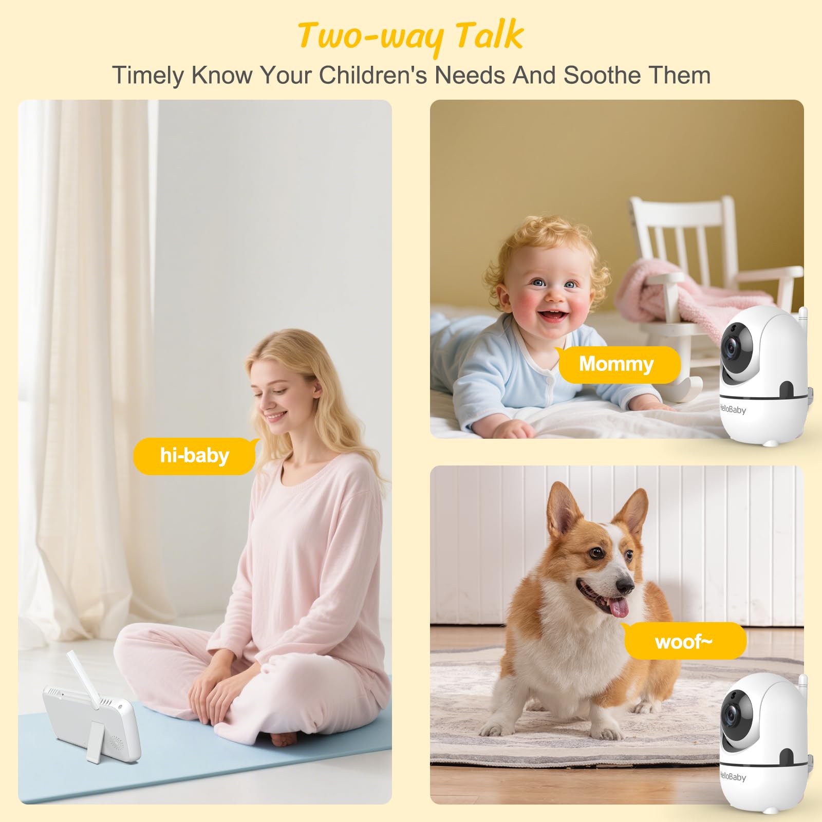 HelloBaby up to 1000 ft range for multi room monitoring