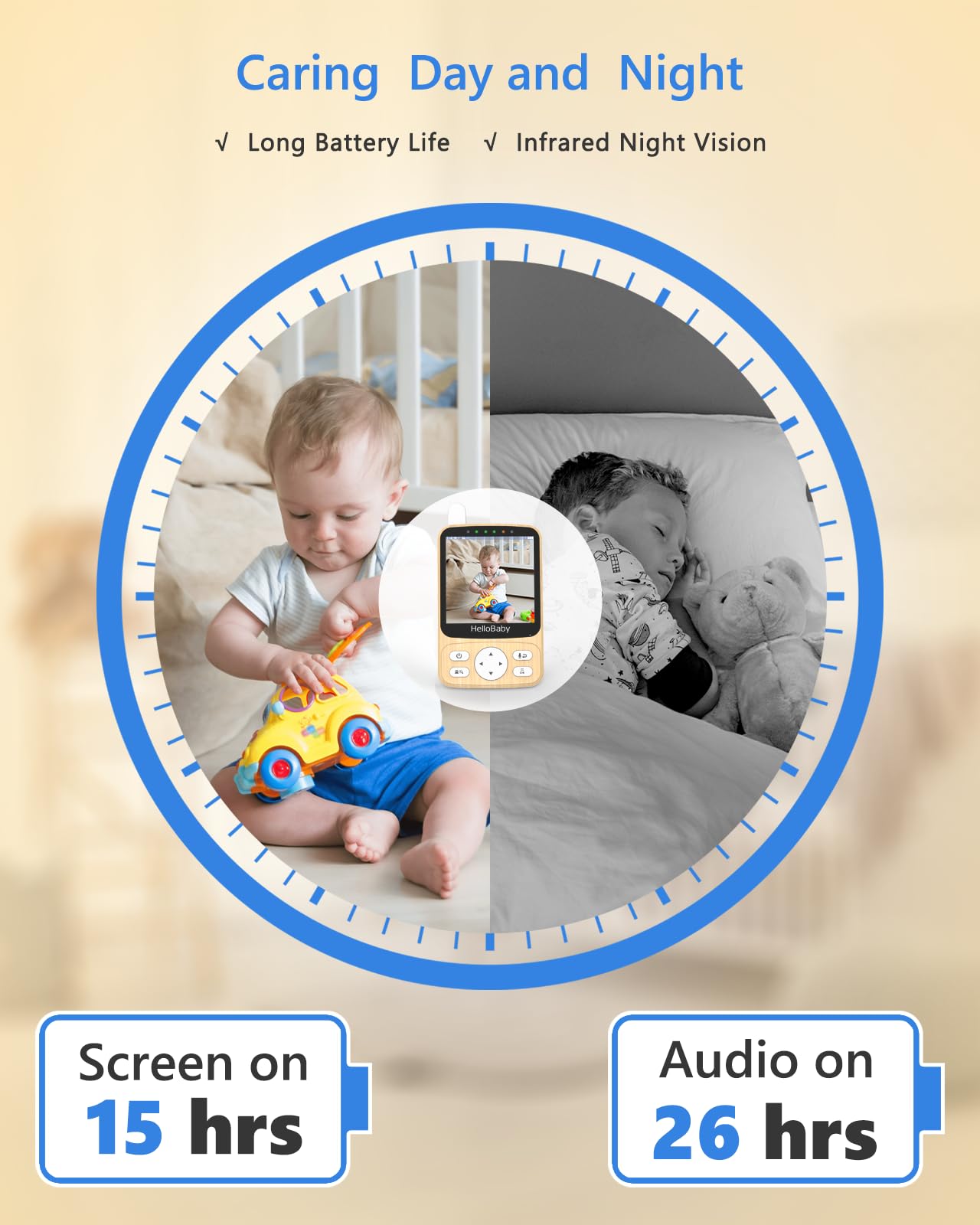 HelloBaby 1000ft range allows flexible placement around the home
