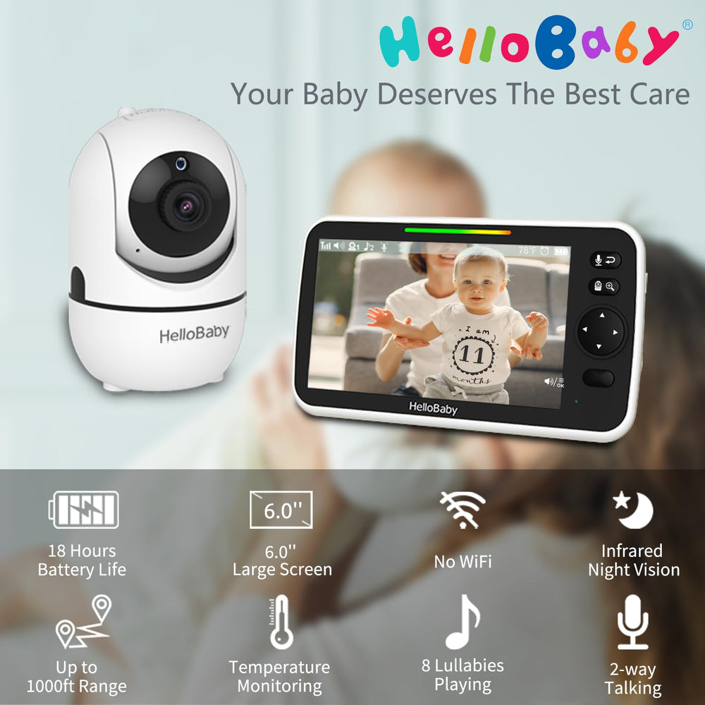 HelloBaby long battery life supports overnight monitoring and travel