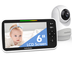 HelloBaby monitor with 6-inch screen delivers clear baby view from multiple angles for peace of mind