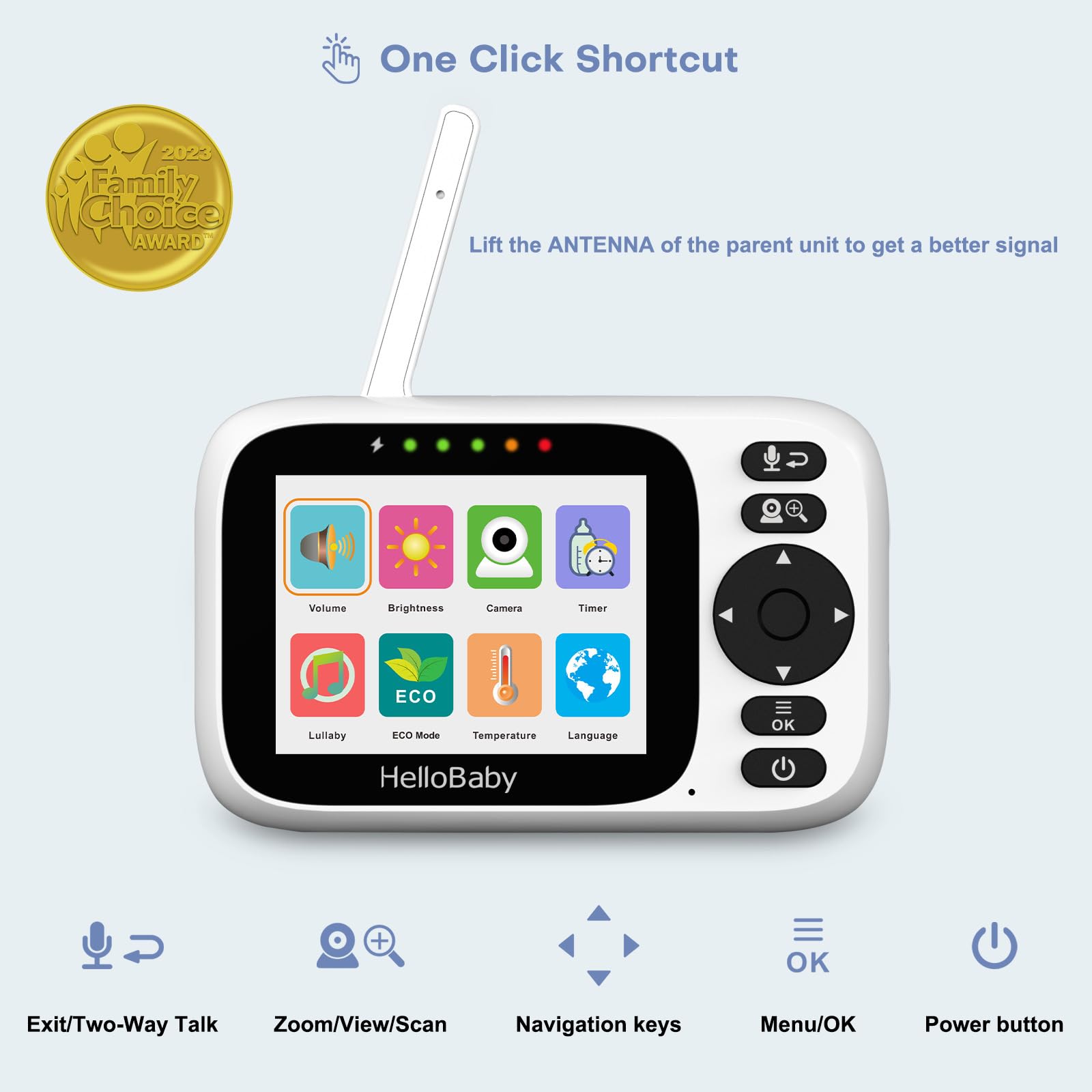 HelloBaby 1000ft range for unrestricted baby room viewing