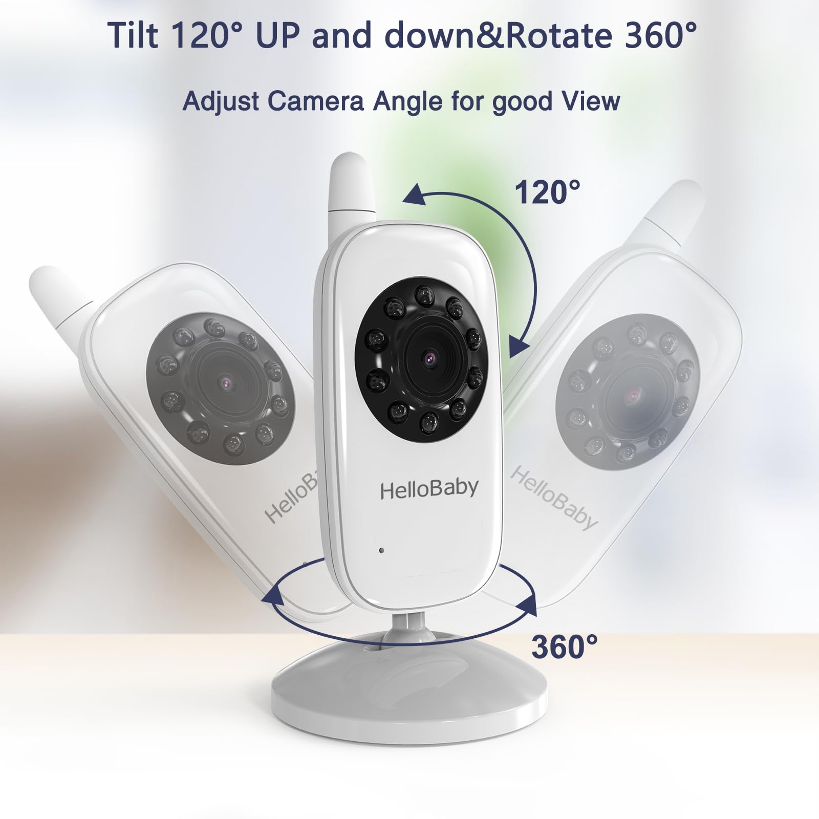 HelloBaby HB2438 rechargeable parent unit for cordless roaming