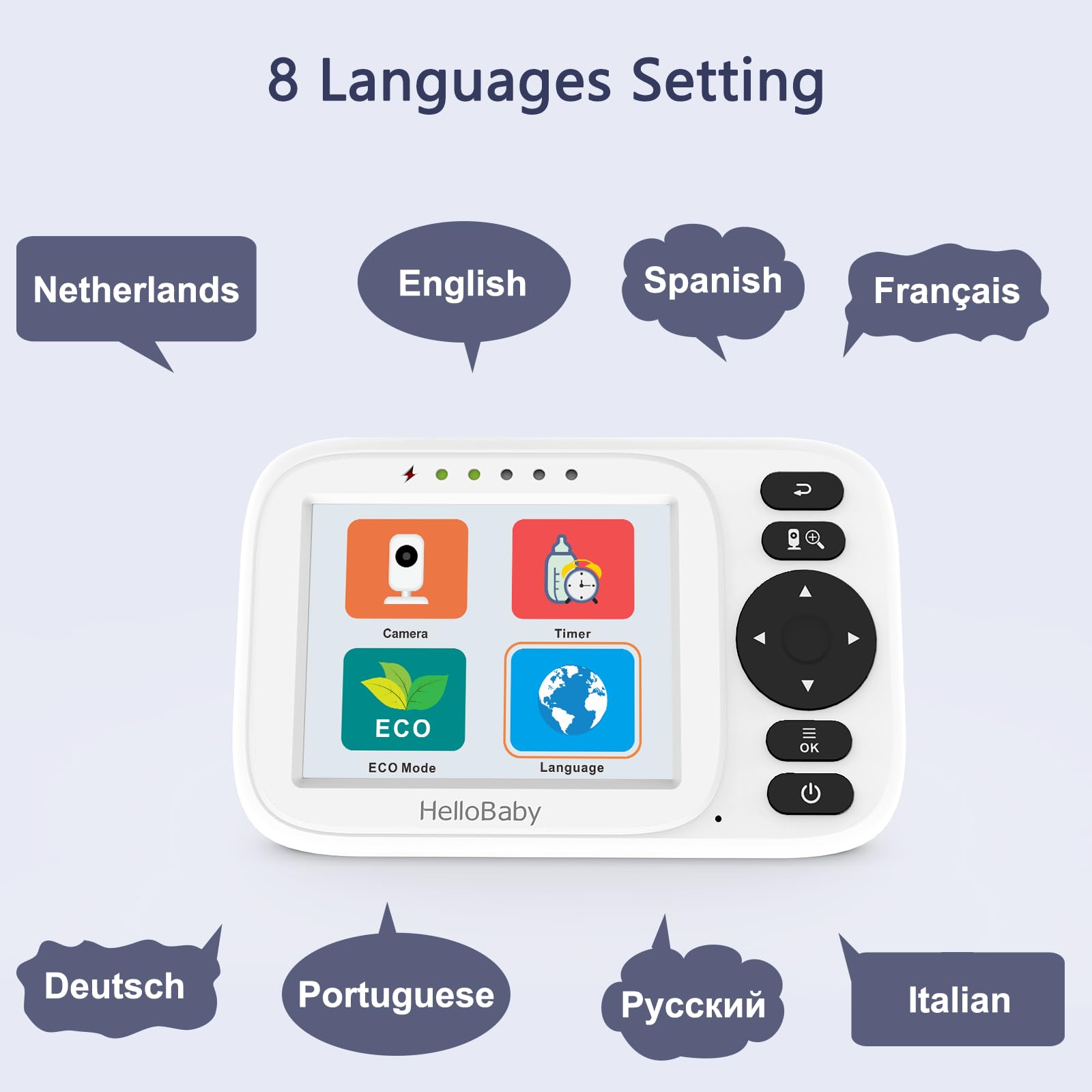 HelloBaby HB2438 travel-ready monitor ideal for on-the-go use