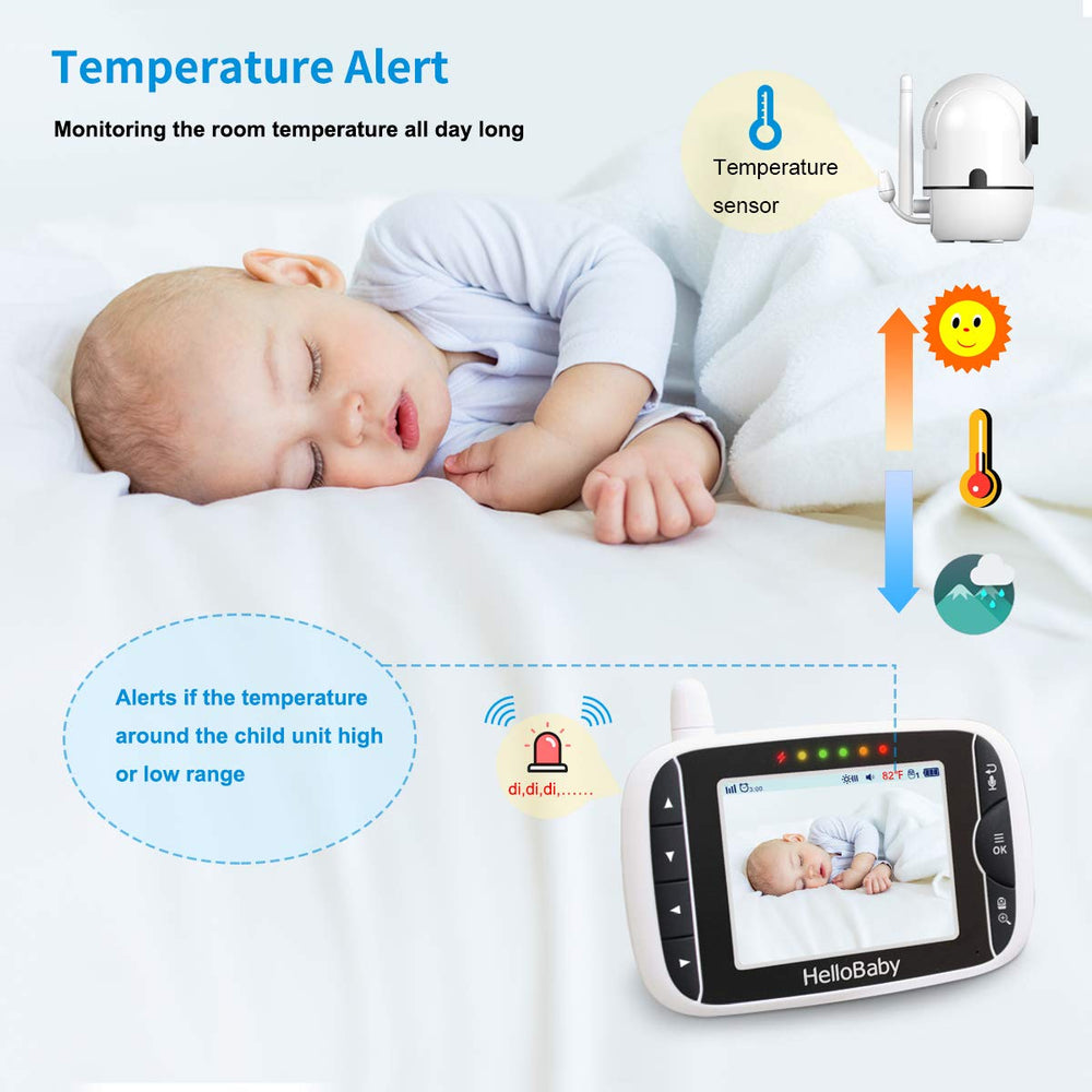 HelloBaby HB65 night vision enables 24/7 baby visibility
