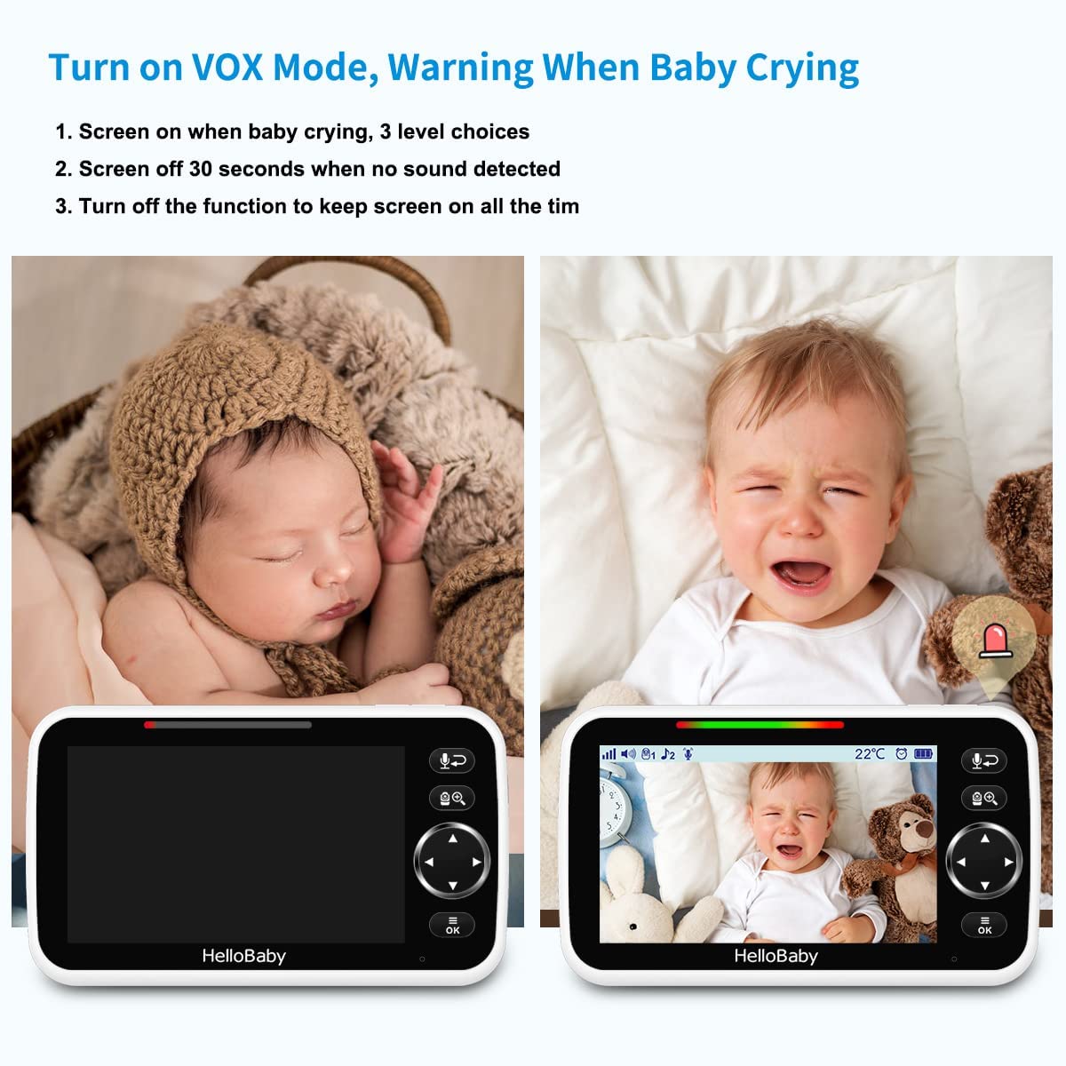 HelloBaby HB6550 2-way audio lets you talk to baby from another room