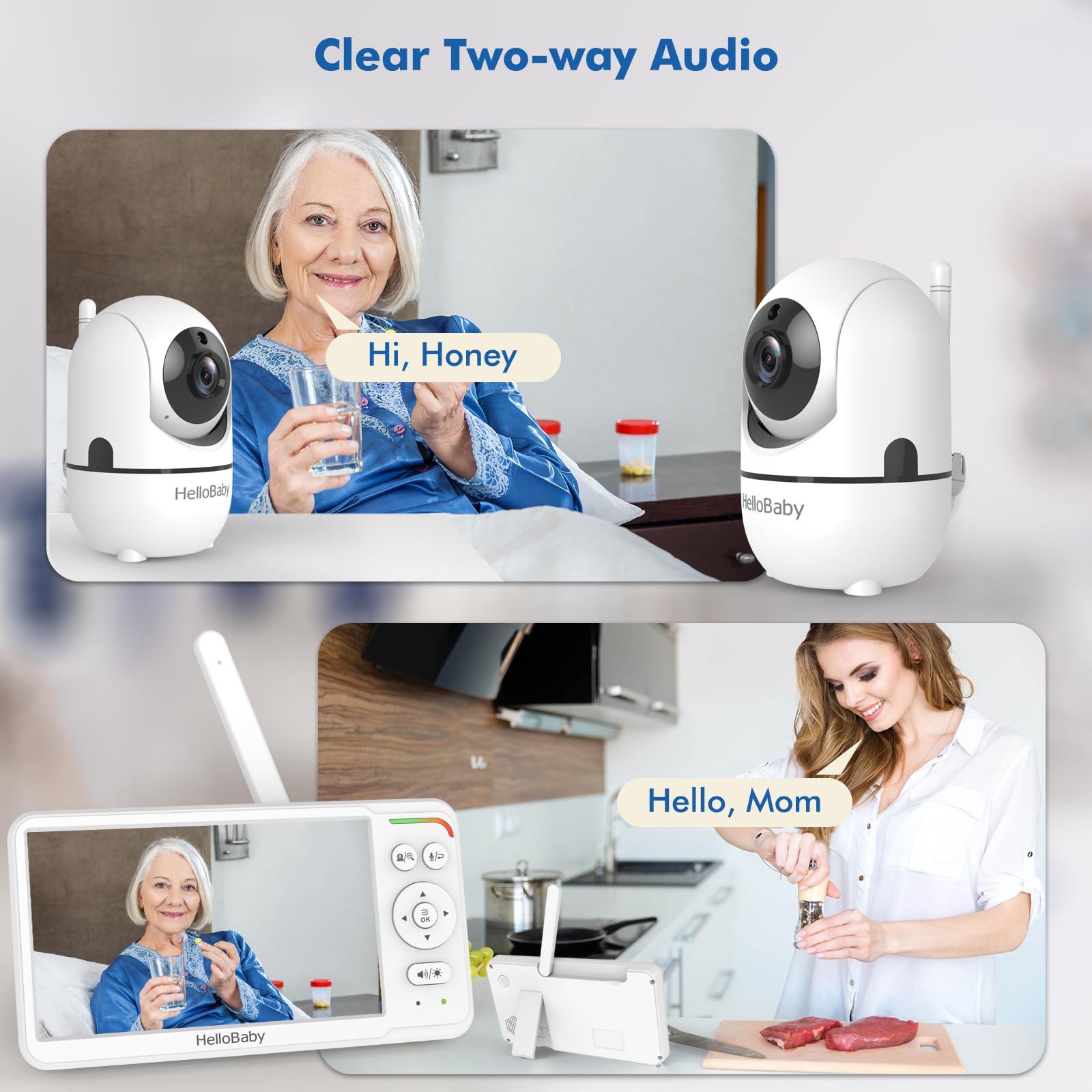 HelloBaby HB6560 long battery life supports all-night monitoring.