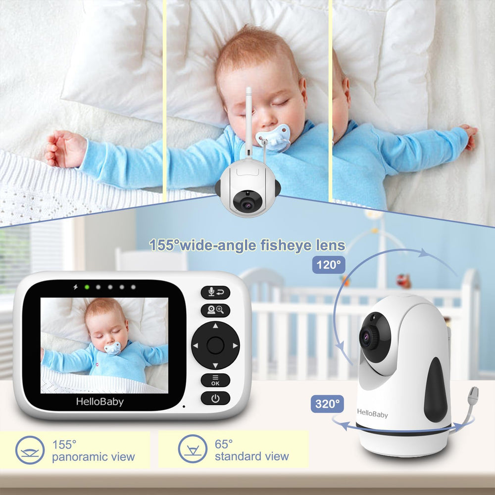 HelloBaby Monitor infrared night vision provides clear visibility in low light.