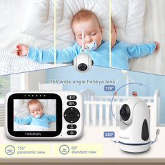 HelloBaby Monitor infrared night vision provides clear visibility in low light.
