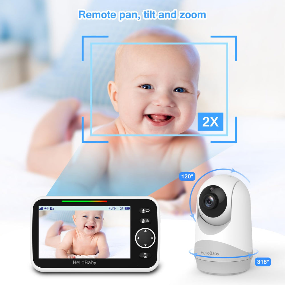 HelloBaby monitor automatic night vision delivers a clear view in low light.