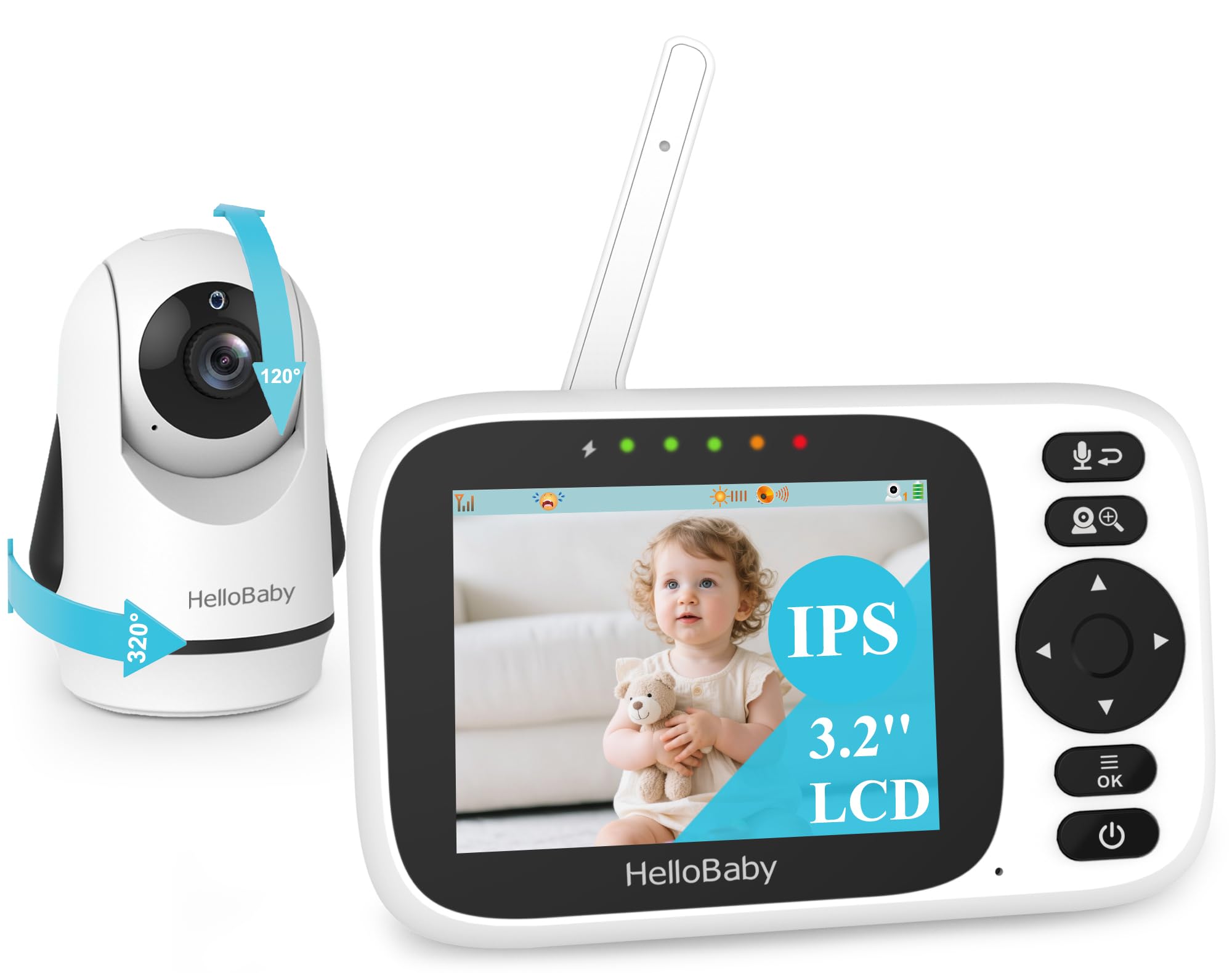 HelloBaby Monitor no wifi 3.2-inch screen for private, reliable baby viewing.