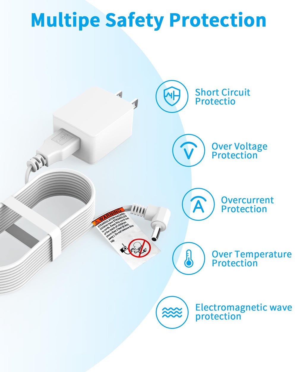 HelloBaby charger with short-circuit protection for safer charging.