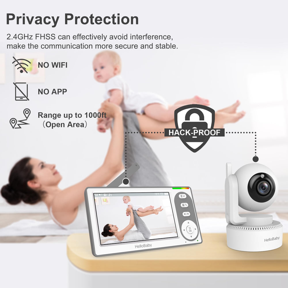 HelloBaby two-way talk enables easy baby-to-parent communication.