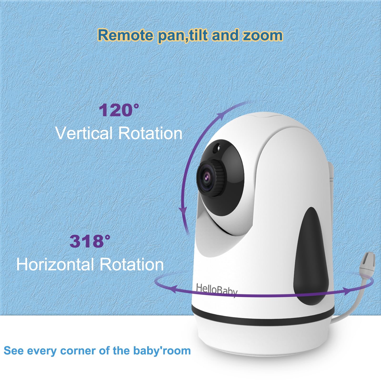 HelloBaby two-way talk with alerts supports quick baby response.