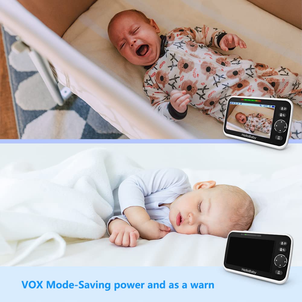 HelloBaby VOX sensor indicator shows baby sounds trigger alerts.