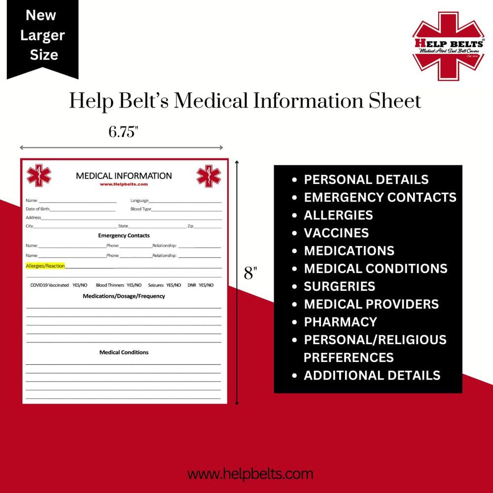 Help Belts QR code access lets you update medical information anytime.