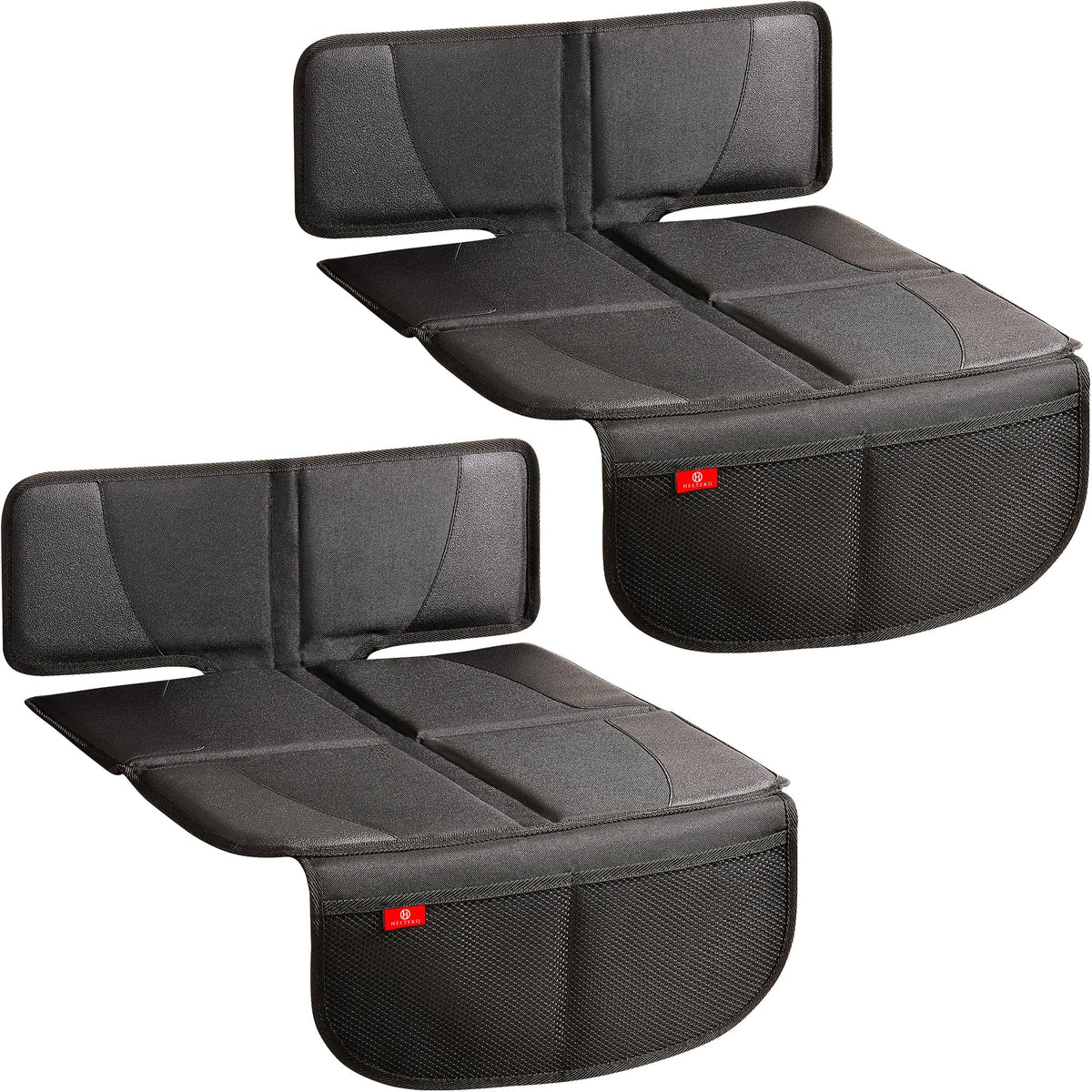 Helteko carseat protector front view with thick padding for durable protection.