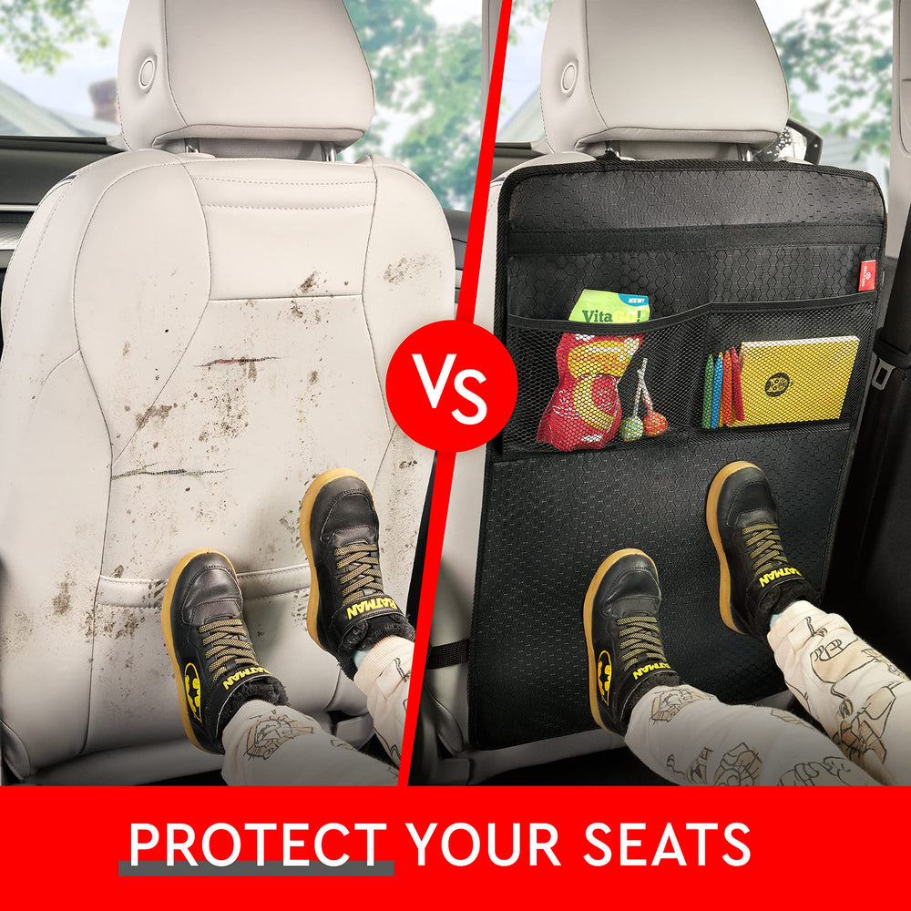 Helteko Kick Mat car organizer pocket keeps small items tidy.
