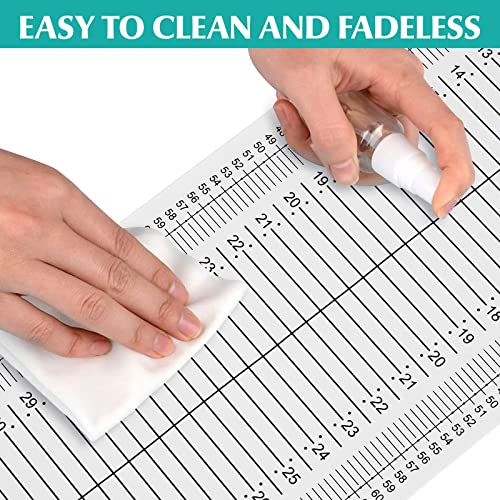 Hemobllo dual-scale height ruler shows inches and centimeters for quick reads.