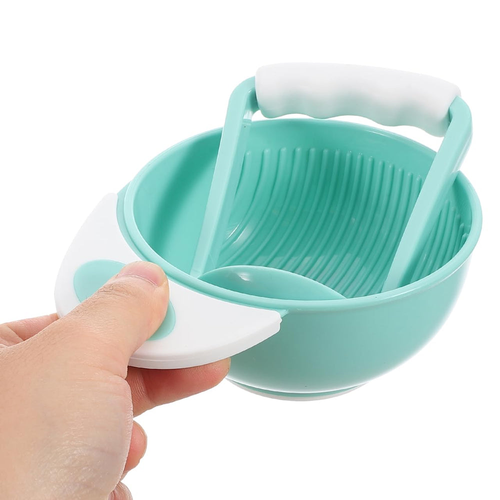 Hemoton baby food masher bowl ergonomic handle provides comfortable grip while mashing