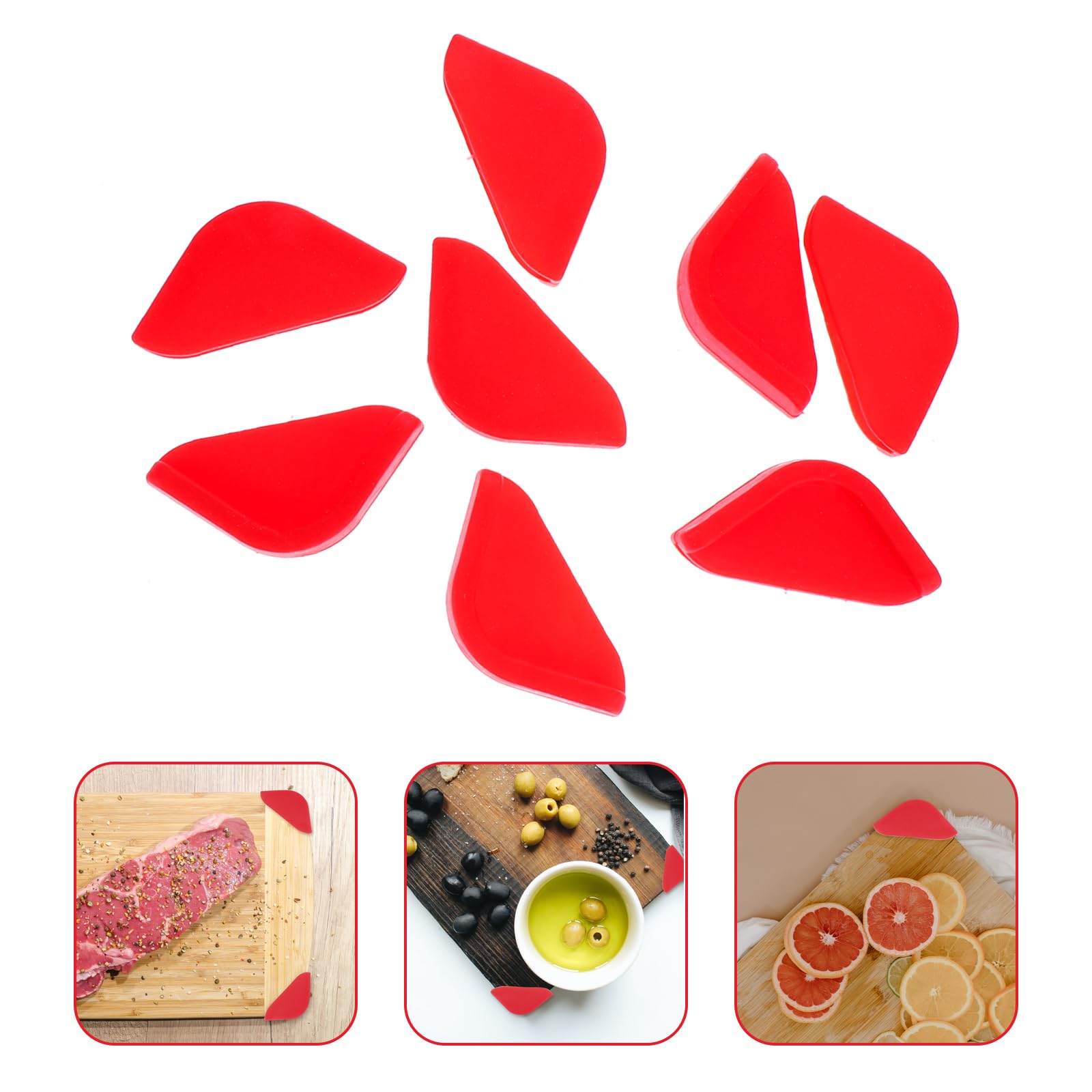 Hemoton edge protection on a cutting board corner for safer slicing