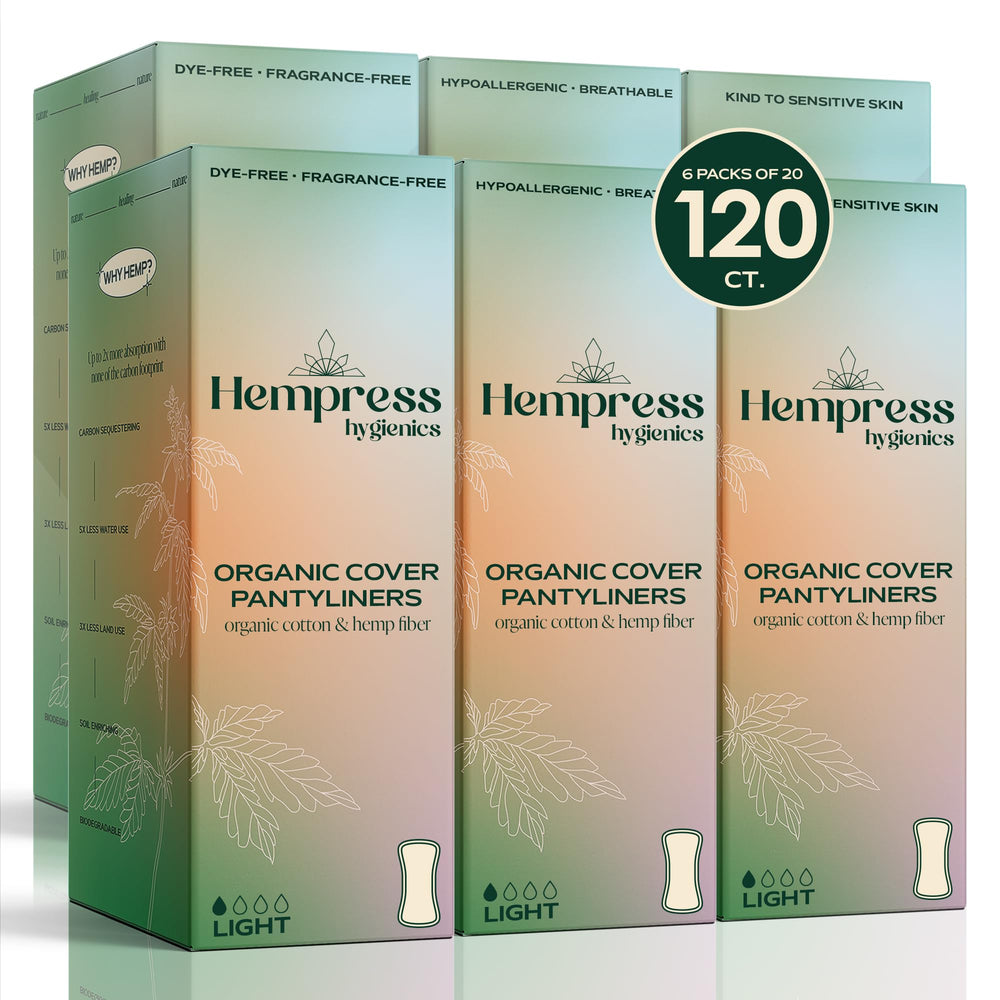 Hempress Hygienics panty liner pack 120 count for daily light protection