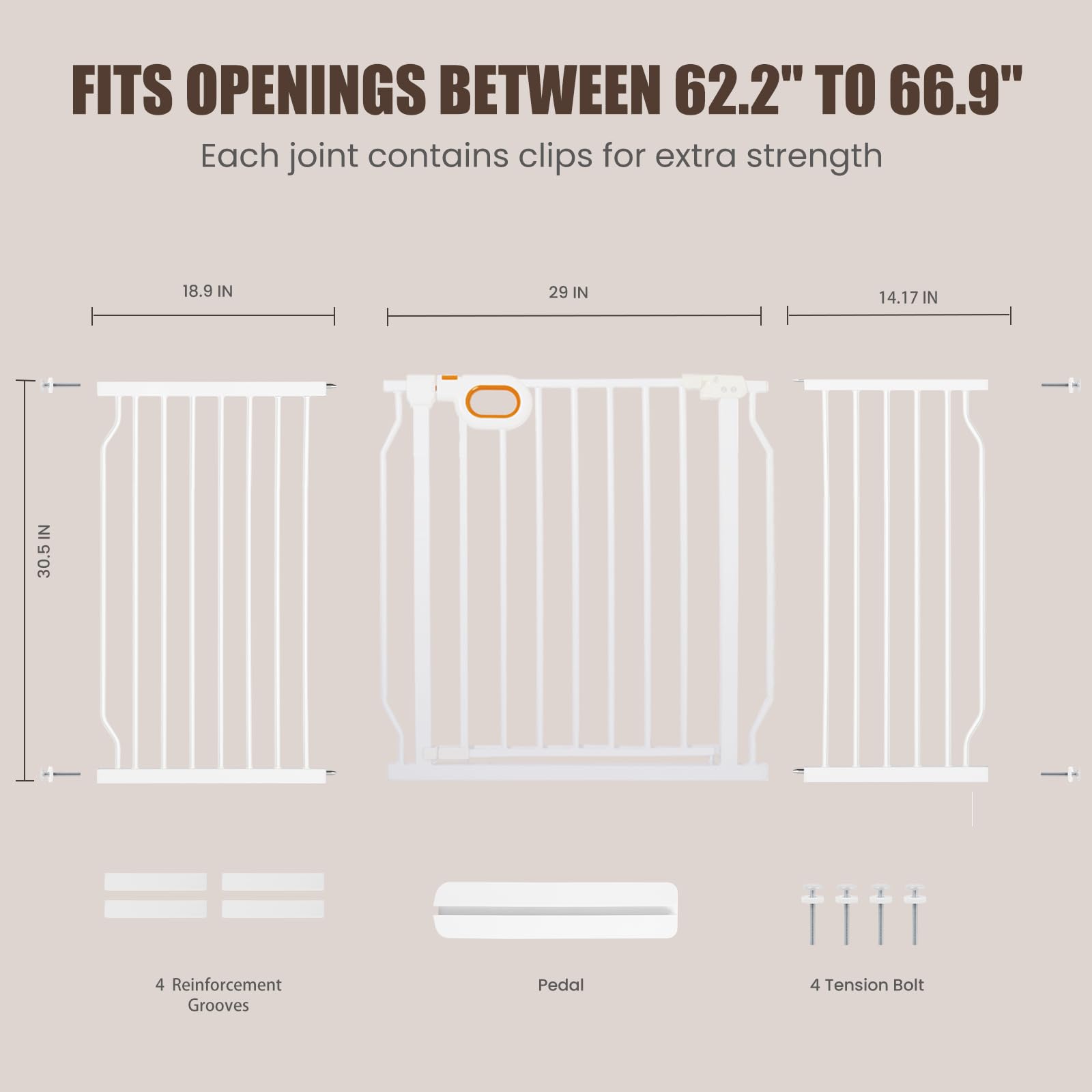 Hemroro baby gate door open walk through mode for hands free use